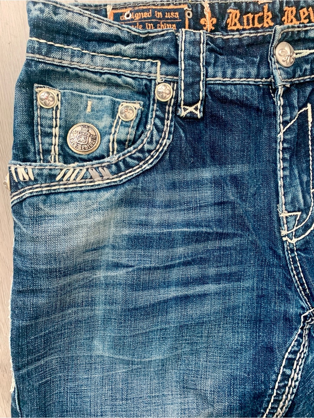 Rock Revival James Boot Cut Blue Men’s Jeans - Picture 5 of 12